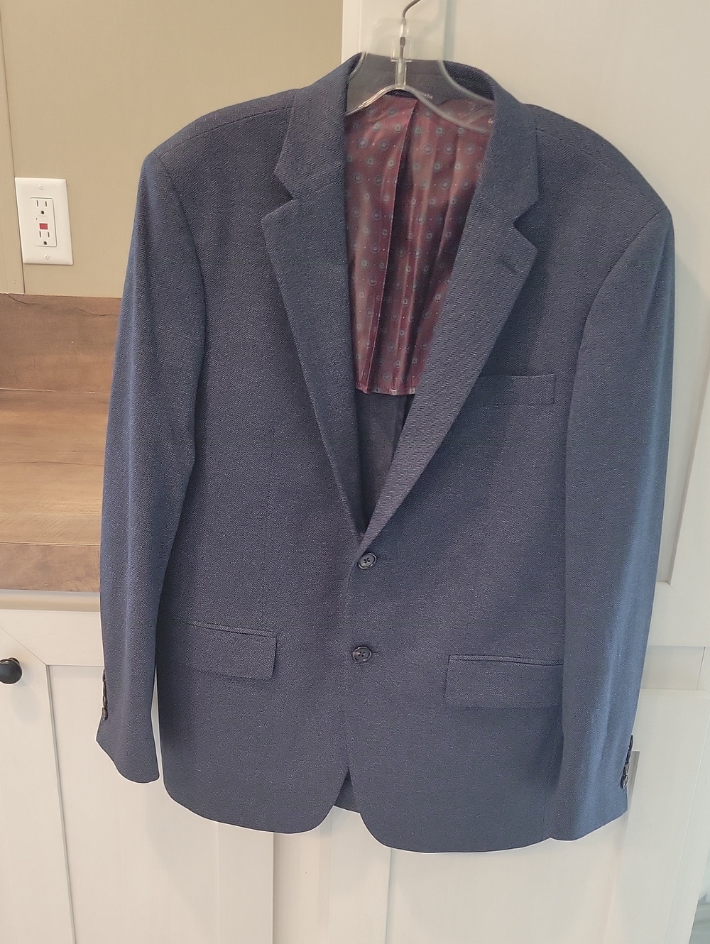 Ralph Lauren Textured Navy Two-Button Sport Coat
